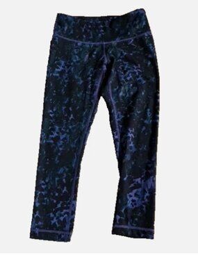 Lululemon Blue Purple Print Leggings Size 2/2 24" Waist No Tag